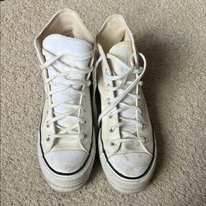 White High top Converse Platforms